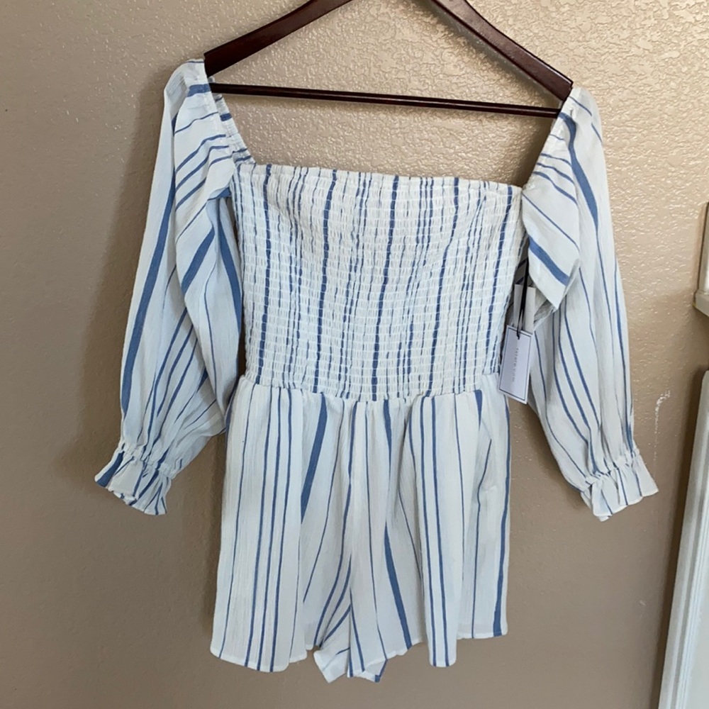 1. State Smocked Off the Shoulder Romper